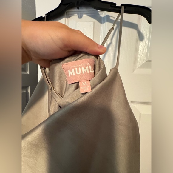 SHOW ME YOUR MUMU MOSS GREEN LUXE SATIN TUSCANY MAXI SLIP DRESS - Picture 5 of 6